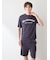 【HOMME】【接触冷感】カジュアルレーヨンロゴTシャツ&ハーフパンツセット