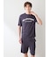 【HOMME】【接触冷感】カジュアルレーヨンロゴTシャツ&ハーフパンツセット