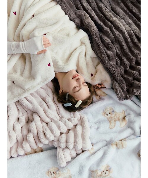 Sleep】モコモコストライプ毛布｜ジェラートピケの通販｜&mall（アンド
