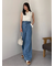 ハイウエストバックルデニムパンツ