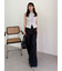 ハイウエストバックルデニムパンツ