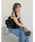 ハイウエストバックルデニムパンツ