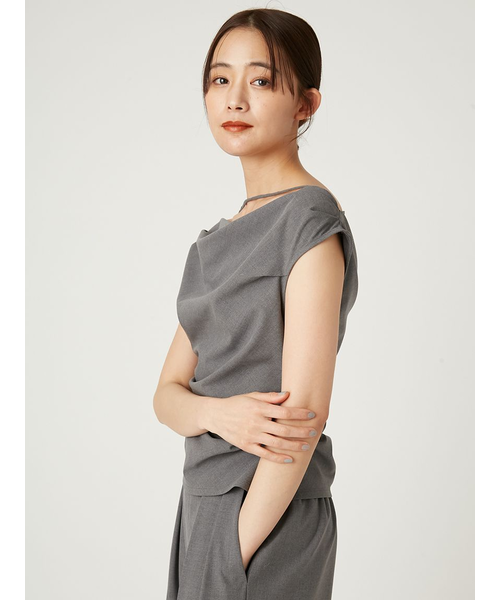 Fray i.d アシメドレープブラウス／ウォッシャブル・防シワ アシメドレープブラウス／ウォッシャブル・防シワ | フレイ