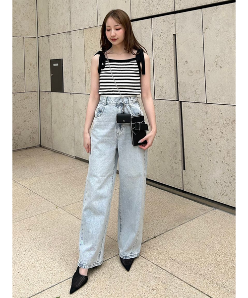 フレイアイディー　ショルダーリボンニットプルオーバー／ウォッシャブル ショルダーリボンニットプルオーバー／ウォッシャブル｜フレイ