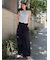 【FRAY I.D｜Dickies】ツータックワイドツイルパンツ