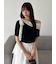 シフォンリボンオフショルニット