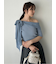 シフォンリボンオフショルニット