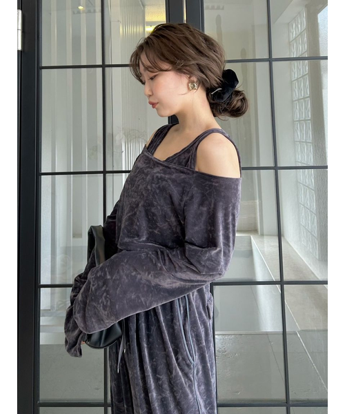 クラッシュベロアレイヤードカットソー｜フレイアイディーの通販