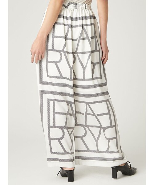 スカーフプリントイージーワイドパンツ／ウォッシャブル｜フレイ  