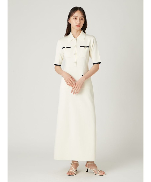 バイカラーポケットニットワンピース｜フレイアイディーの通販