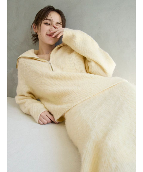 アルパカシャギーハーフジッププルオーバー｜フレイアイディーの