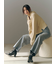 【00サイズ】ハイウエストセンタープレスワイドデニム