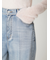 【00サイズ】ハイウエストセンタープレスワイドデニム