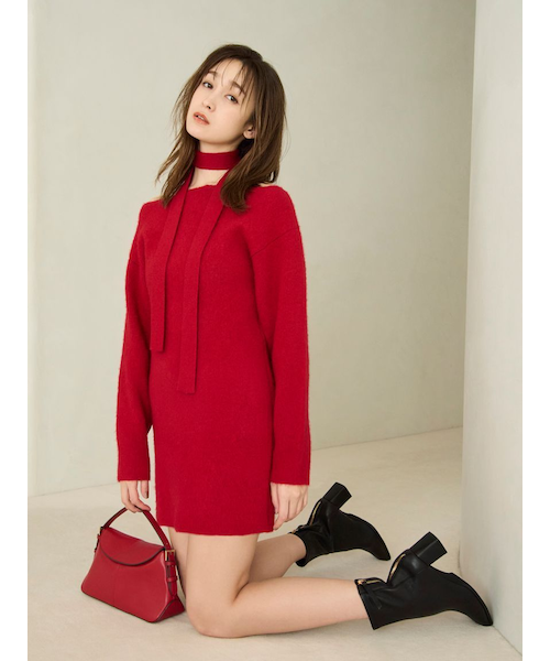 フォックスウールミニニットワンピース｜フレイアイディーの通販