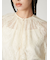 ラッフルカラーレイヤードレースブラウス