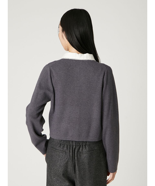 パールトリムカラーアタッチドカーディガン｜フレイアイディーの通販