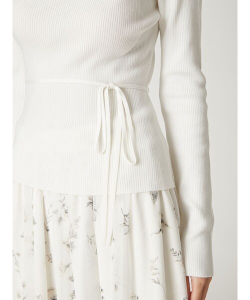 シルクブレンドアシメデコルテドレープリブニット｜フレイアイディーの