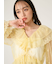 ラッフルデザインチュールエンブロイダリーブラウス