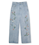 フラワーエンブロイダリーデニムパンツ