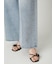ラインストーンセミワイドストレートデニムパンツ