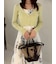 クロップドリブカーディガン