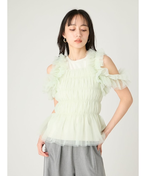 チュールコンビ2wayカットトップス｜フレイアイディーの通販｜&mall