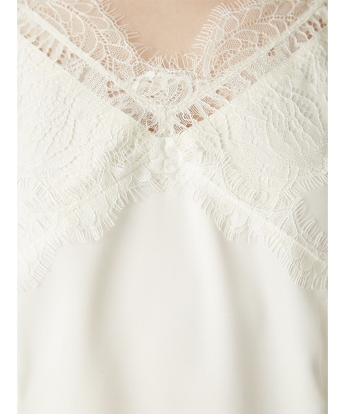 レーストリムサテンスリップキャミソールブラウス｜フレイアイディーの