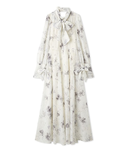 極美品 HARDY NOIR フラワープリント 2wayワンピース ボウタイ 2wayボウタイフラワープリントワンピース｜フレイアイディーの通販
