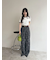 【WEB限定】【LILY BROWN×MARY QUANT】デイジー柄ワイドデニムパンツ