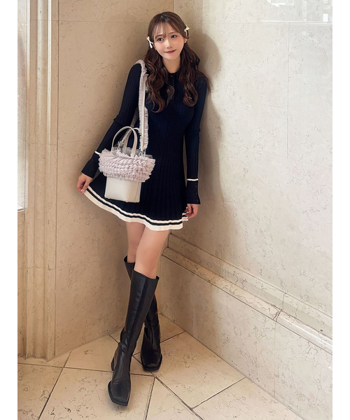 新品　リリーブラウン　ポロニットミニワンピース　lily brown スナイデル ポロニットミニワンピース｜リリーブラウンの通販｜&mall