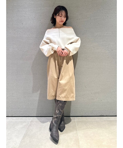 ボンディングオフショルスウェット｜リリーブラウンの通販｜&mall