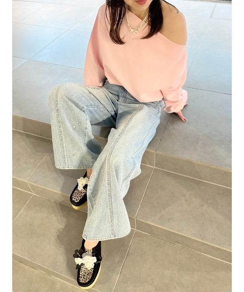 ボンディングオフショルスウェット｜リリーブラウンの通販｜&mall