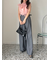 ベルト付きタックパンツ