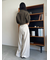 ベルト付きタックパンツ