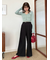 ベルト付きタックパンツ