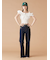 【WEB限定00サイズ】ストレッチフレアデニムパンツ