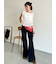 【WEB限定00サイズ】ストレッチフレアデニムパンツ