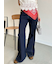 【WEB限定00サイズ】ストレッチフレアデニムパンツ