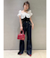 【WEB限定00サイズ】ストレッチフレアデニムパンツ
