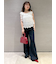 【WEB限定00サイズ】ストレッチフレアデニムパンツ