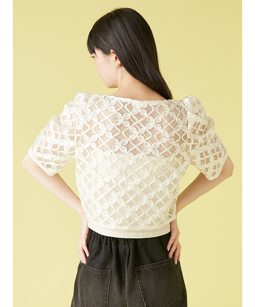 美品｜LILY BROWNエンブロイダリーチュールジャケット／BLK LILY BROWN｜エンブロイダリーチュールジャケット | Rakuten
