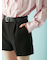 ベルト付きハイウエストショートパンツ