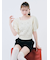 【WEB限定カラー】[L.B CANDY STOCK]シフォンリボンビジューニットトップス