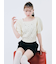 【WEB限定カラー】[L.B CANDY STOCK]シフォンリボンビジューニットトップス