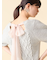 【WEB限定カラー】[L.B CANDY STOCK]シフォンリボンビジューニットトップス