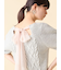 【WEB限定カラー】[L.B CANDY STOCK]シフォンリボンビジューニットトップス