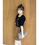 【WEB限定カラー】[L.B CANDY STOCK]シフォンリボンビジューニットトップス