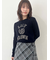 ラメジャガードロゴニットトップス