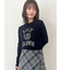 ラメジャガードロゴニットトップス
