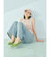 【WEB限定00サイズ】ビジューワイドスウェットパンツ